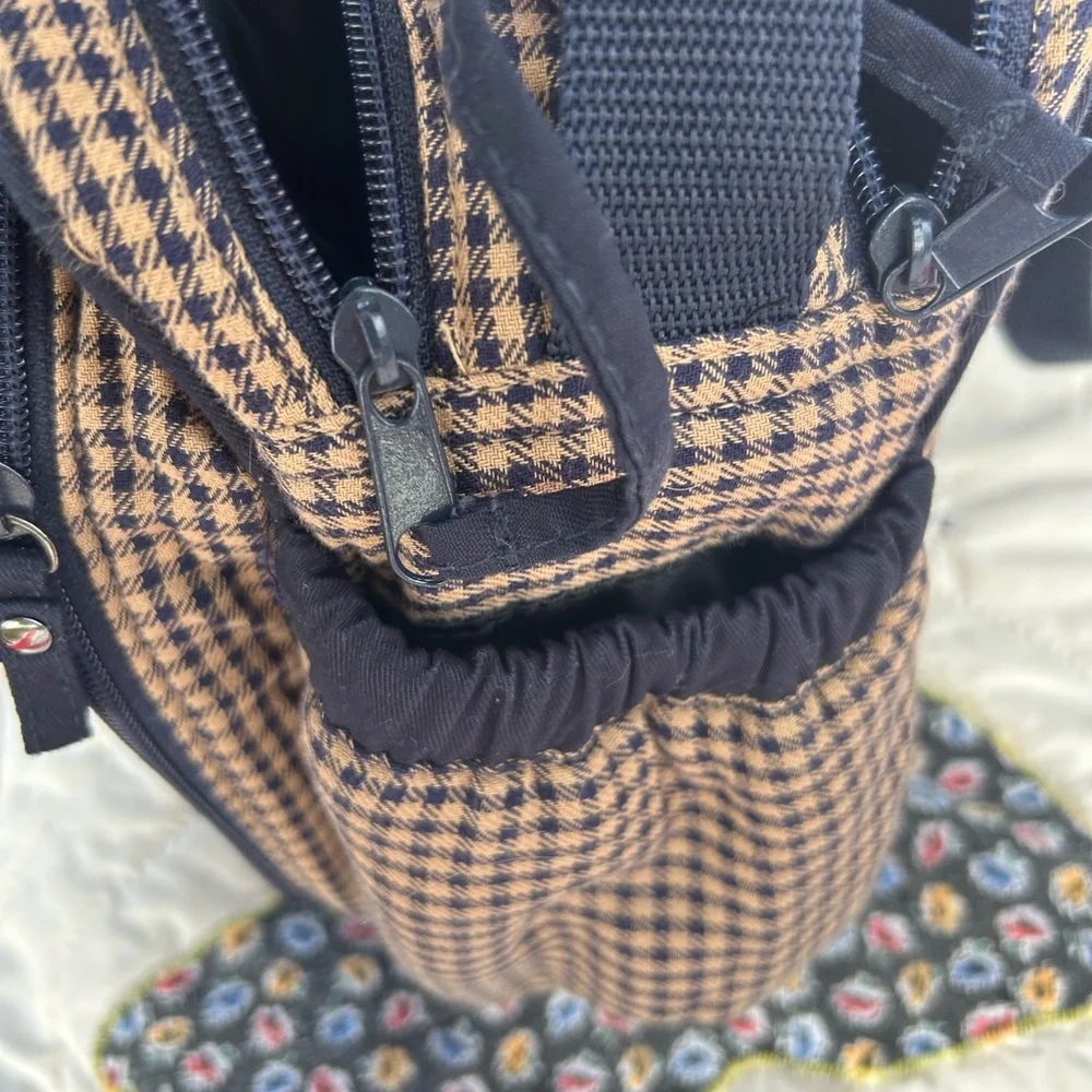 Eddie Bauer Black and Brown Checkered Diaper Bag